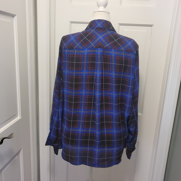 NWT Torrid West Madison Blue Plaid Blouse Button Front Size 4/26 Women's Ret $49 - Picture 4 of 9